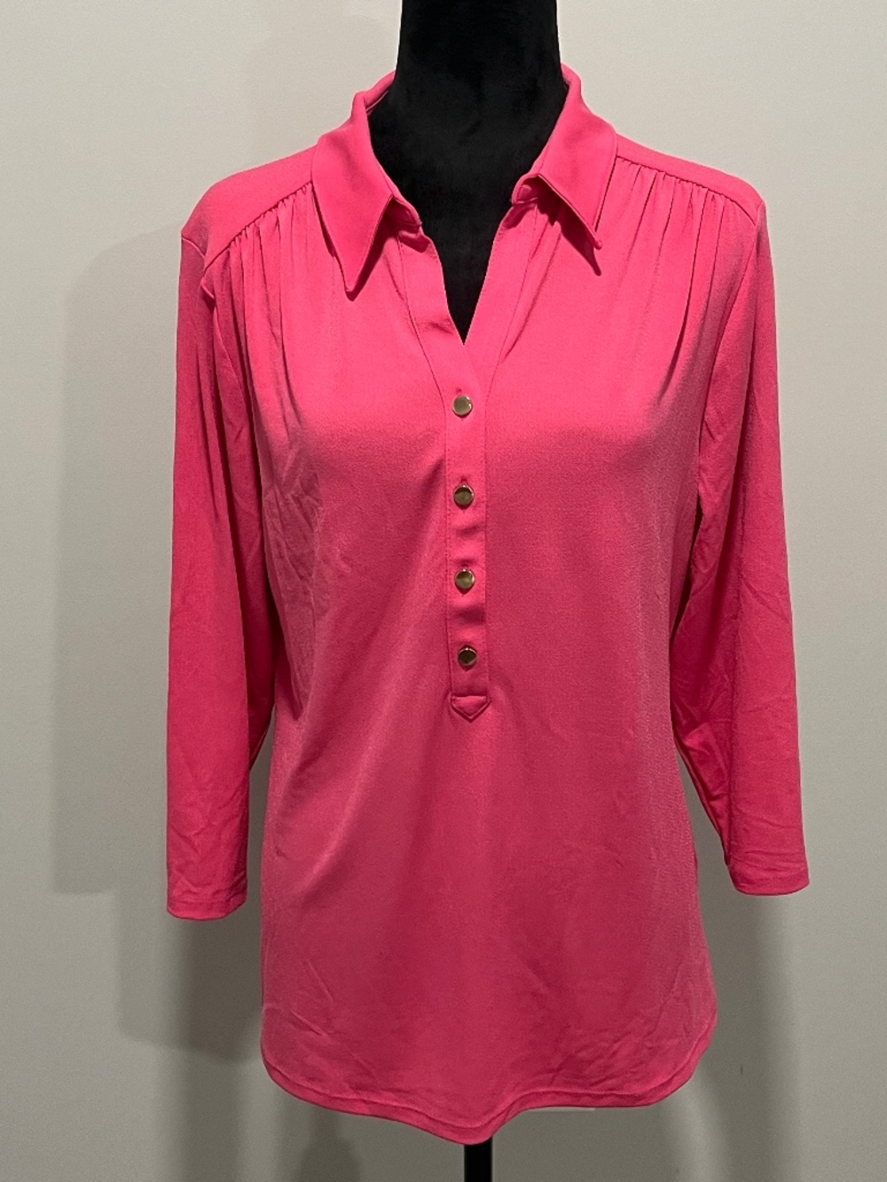 Charter Club Blouse, 3/4 Sleeves, Pink, Size XL NWT